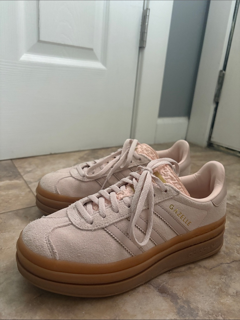 adidas Gazelle Platform Sneakers in Blush Pink